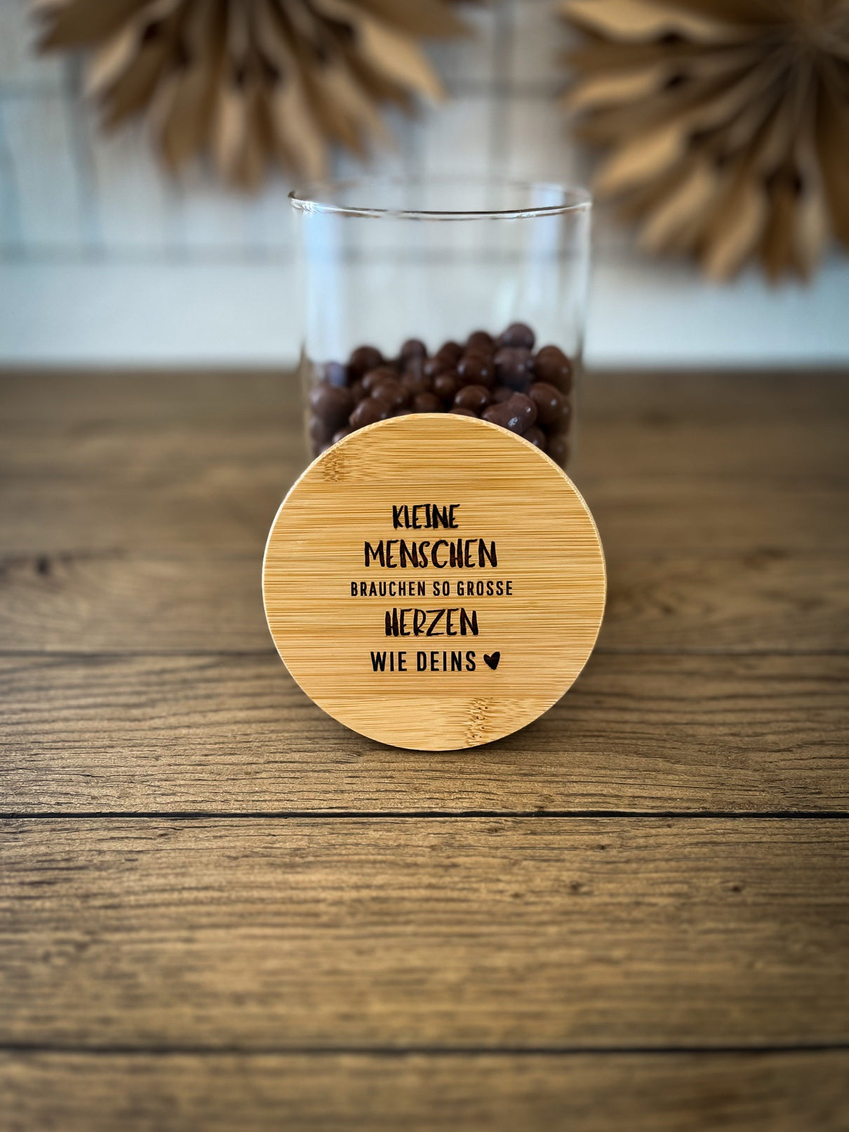 Vorratsglas mit Holzdeckel graviert | Kleine Menschen