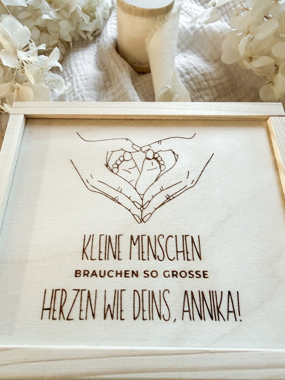 Personalisiertes Abschiedsgeschenk für Hebamme aus Holz