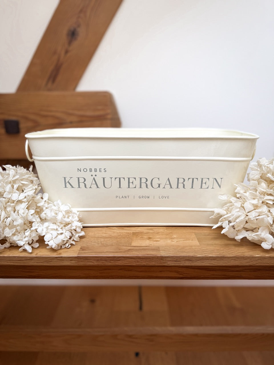 Personalisierter Metall-Blumenkasten "Kräutergarten" | Gravur "Plant Grow Love" | Geschenk zum Grillabend & Gartenparty