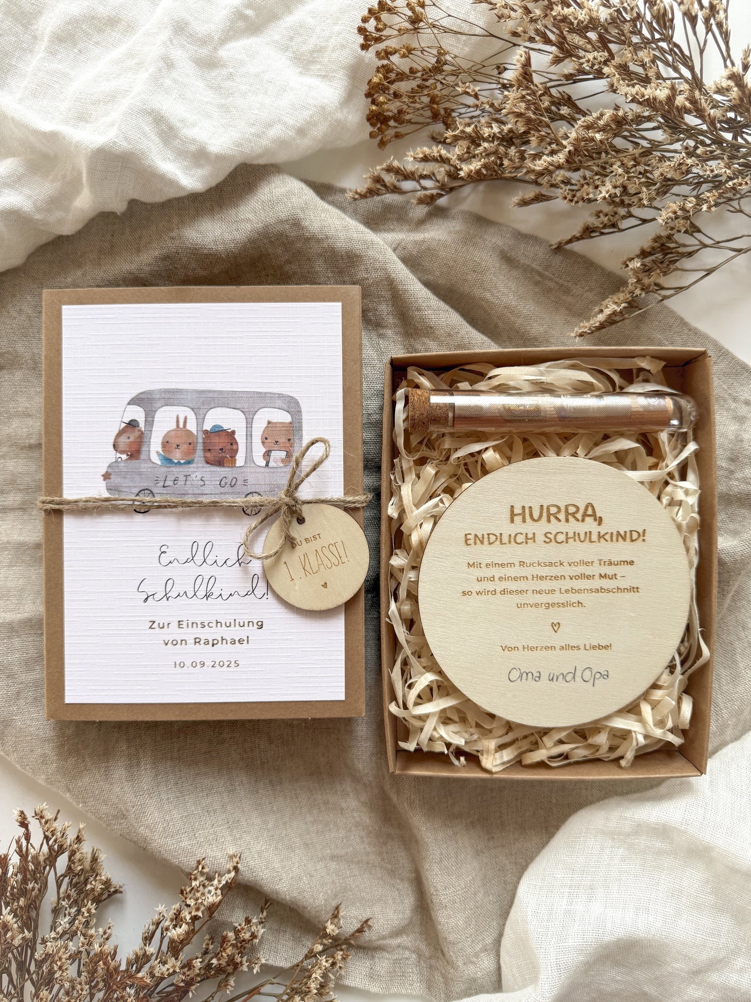 Personalisiertes Geldgeschenk zur Einschulung | Schulbus