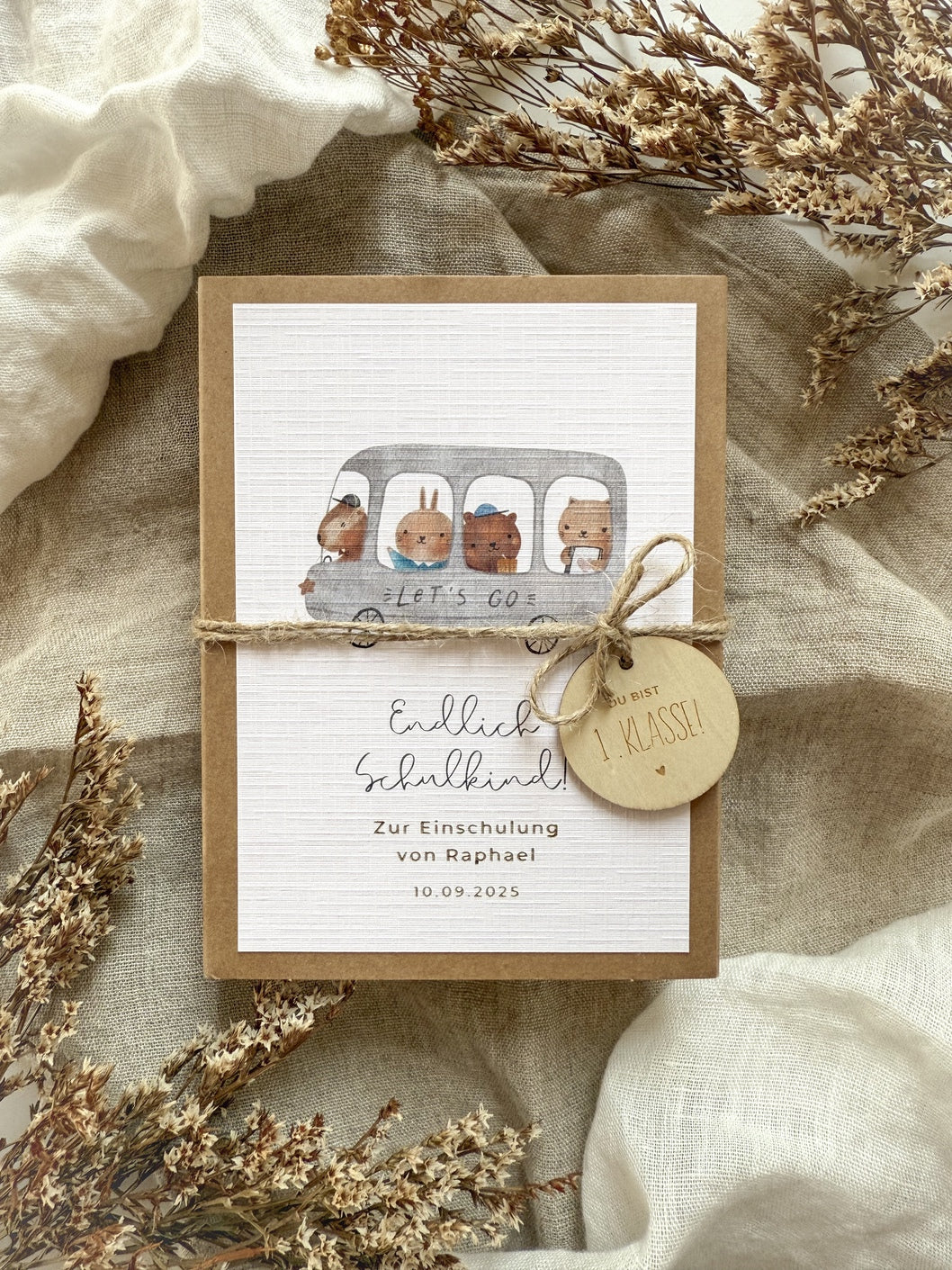 Personalisiertes Geldgeschenk zur Einschulung | Schulbus