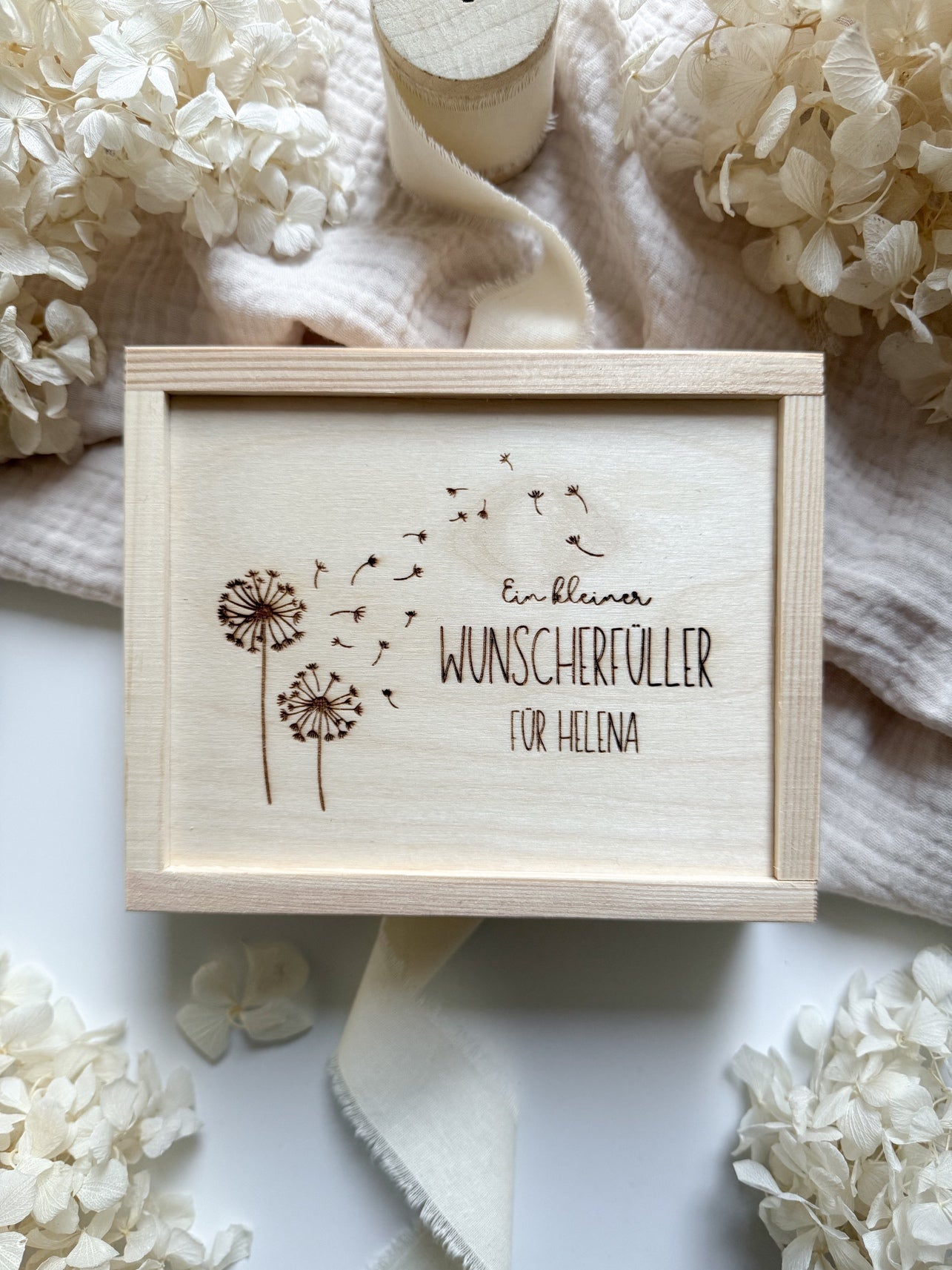 Personalisiertes Geldgeschenk zum Geburtstag aus Holz | Pusteblume