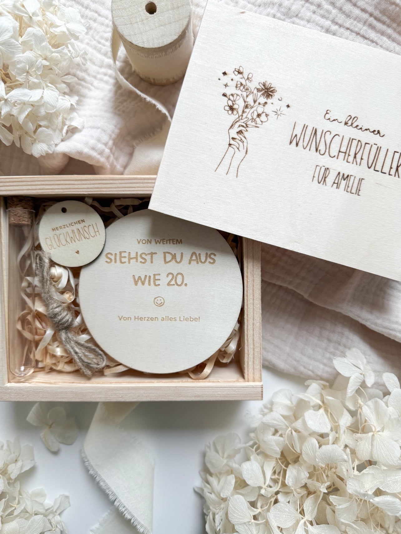 Personalisiertes Geldgeschenk zum Geburtstag aus Holz | Blumenstrauß