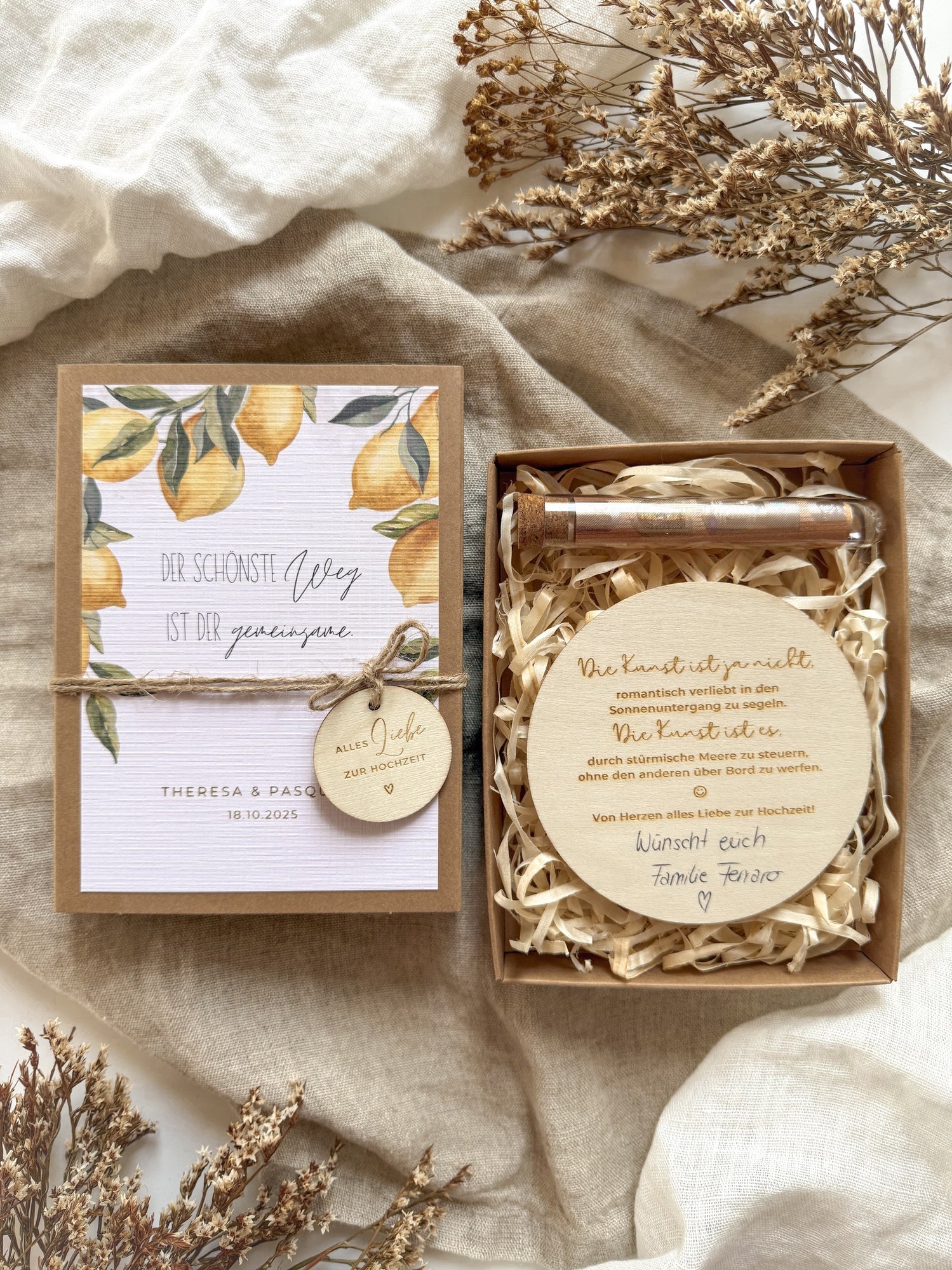 Personalisiertes Geldgeschenk zur Hochzeit | Zitronen-Motiv