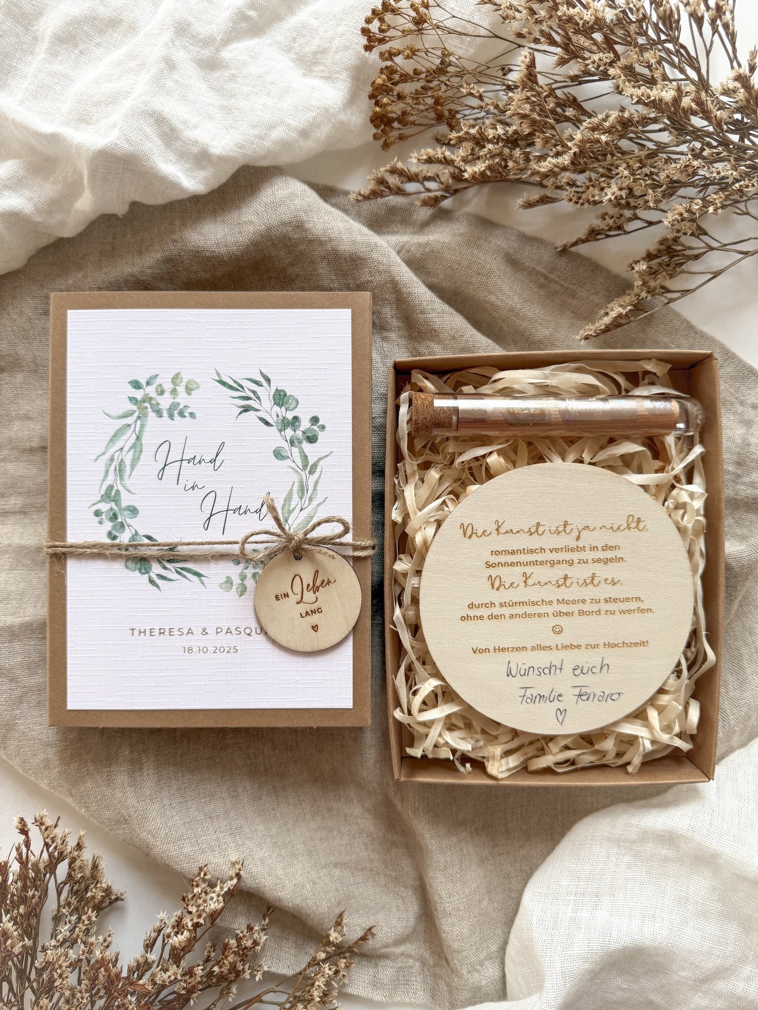 Personalisiertes Geldgeschenk zur Hochzeit | Hand in Hand