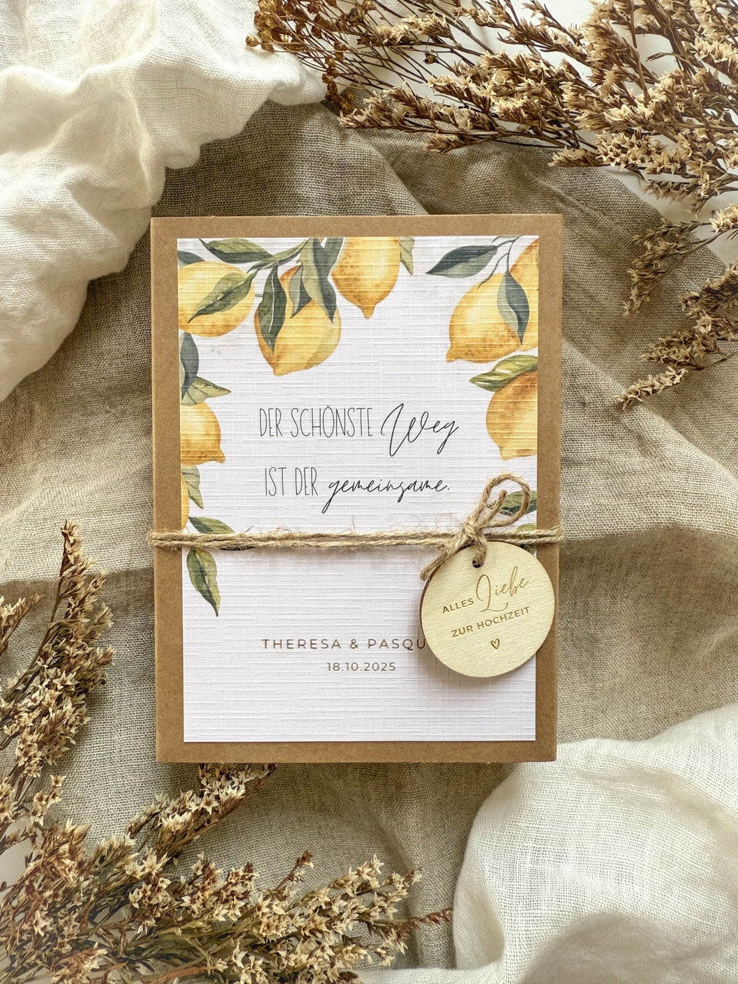 Personalisiertes Geldgeschenk zur Hochzeit | Zitronen-Motiv