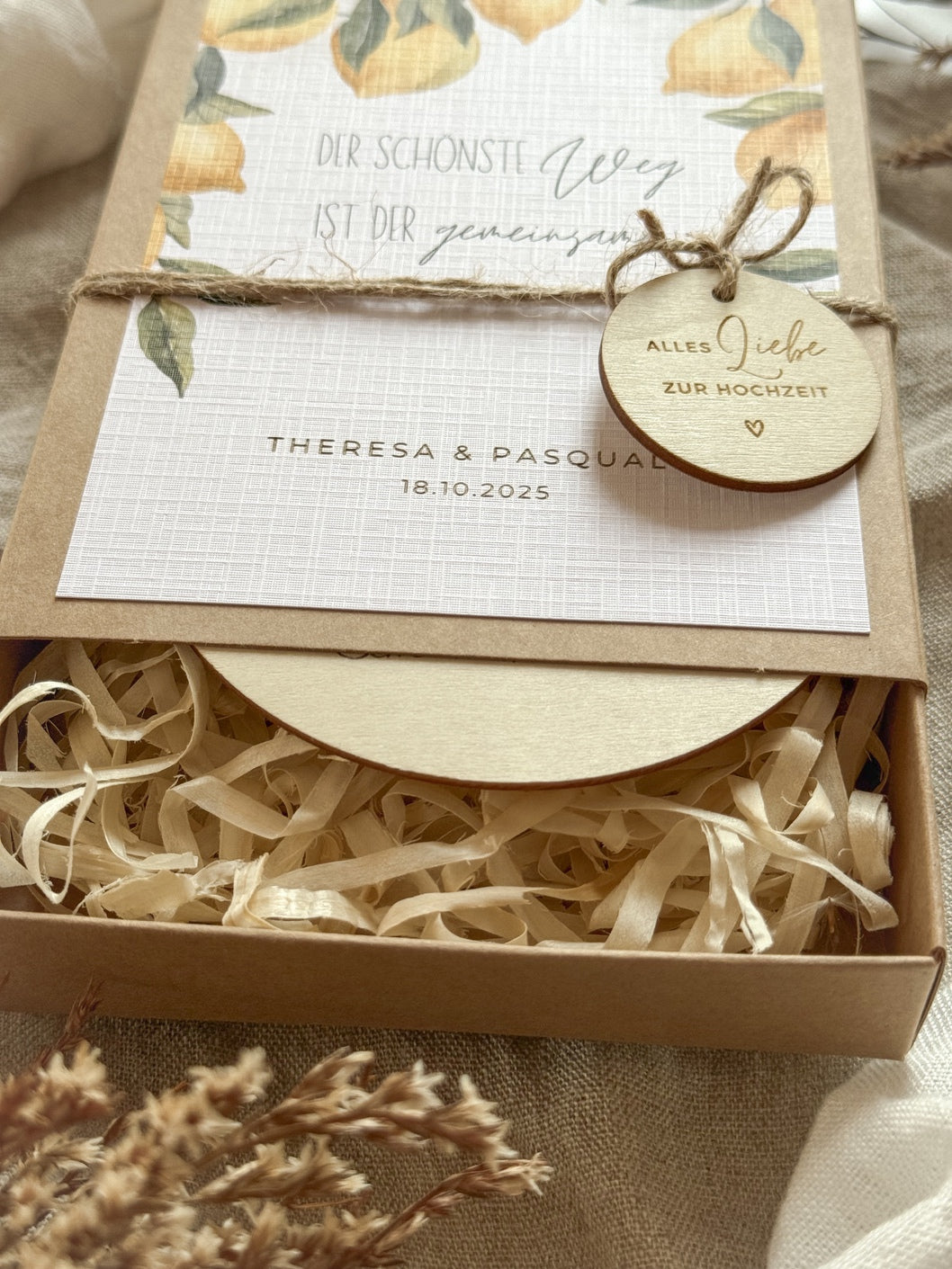 Personalisiertes Geldgeschenk zur Hochzeit | Zitronen-Motiv