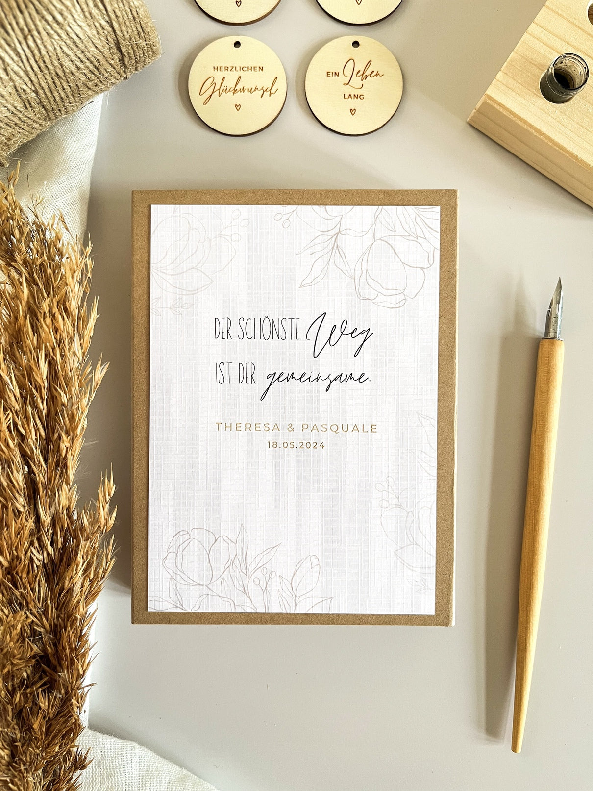 Personalisiertes Geldgeschenk zur Hochzeit | Blumenumrisse