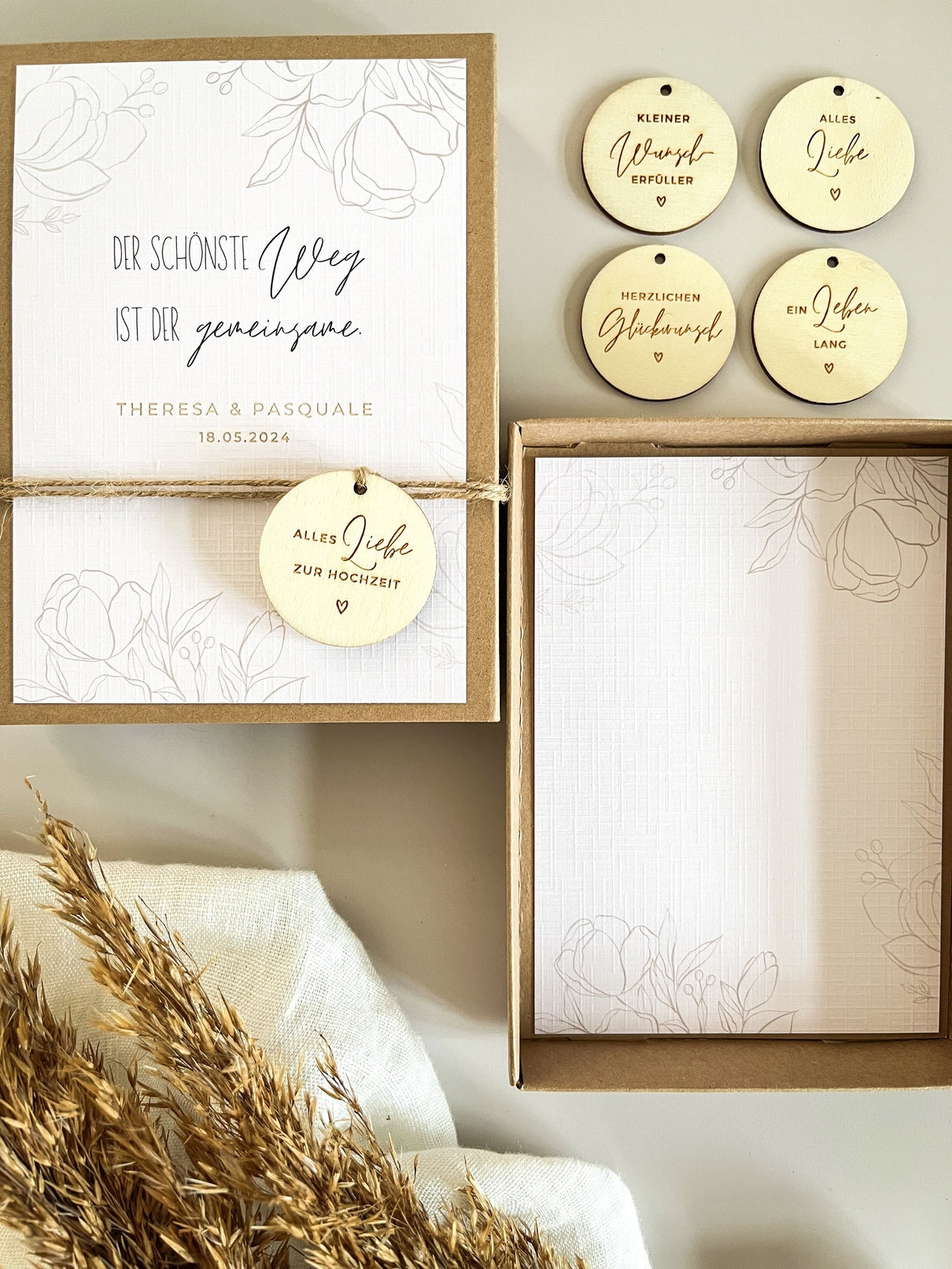 Personalisiertes Geldgeschenk zur Hochzeit | Blumenumrisse