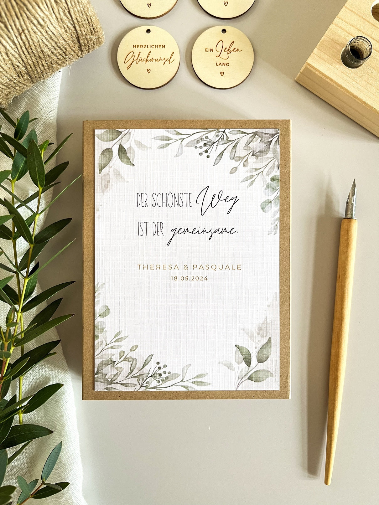Personalisiertes Geldgeschenk zur Hochzeit | Olivenzweige