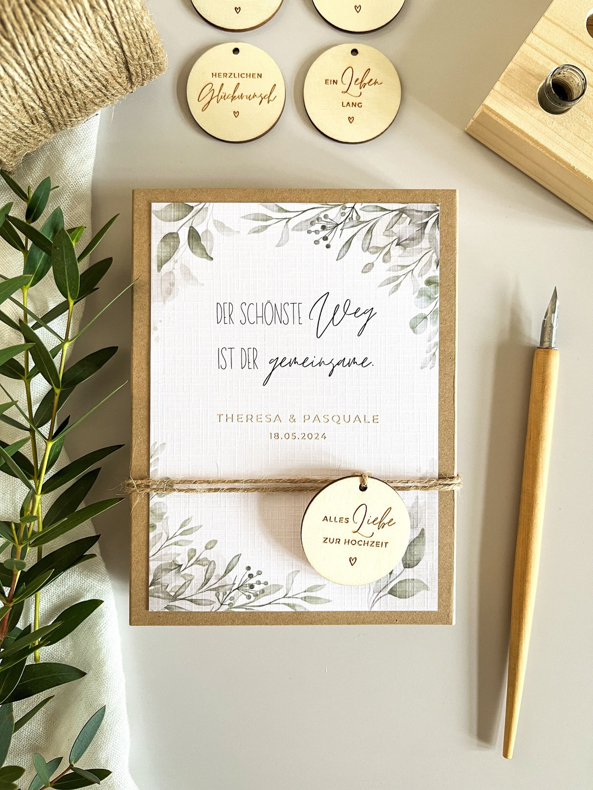 Personalisiertes Geldgeschenk zur Hochzeit | Olivenzweige