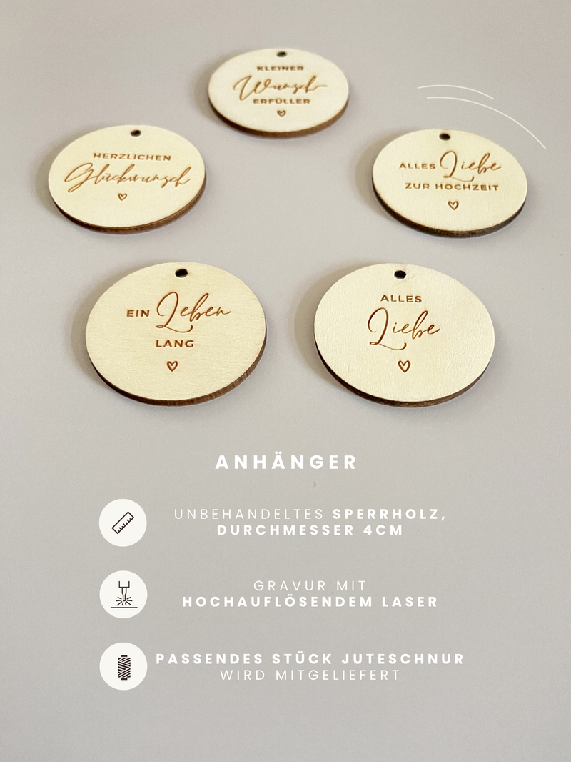 Personalisiertes Geldgeschenk zur Hochzeit | Pampasgras-Motiv