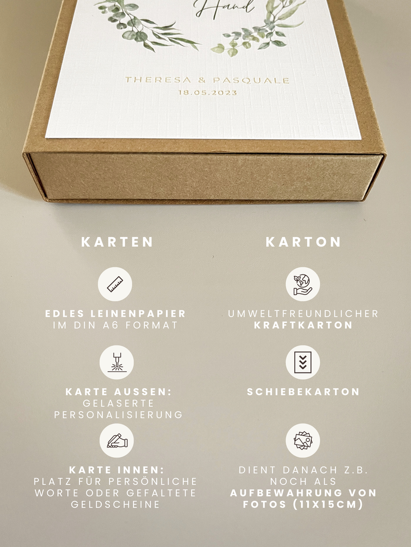 Personalisiertes Geldgeschenk zur Hochzeit | Pampasgras-Motiv