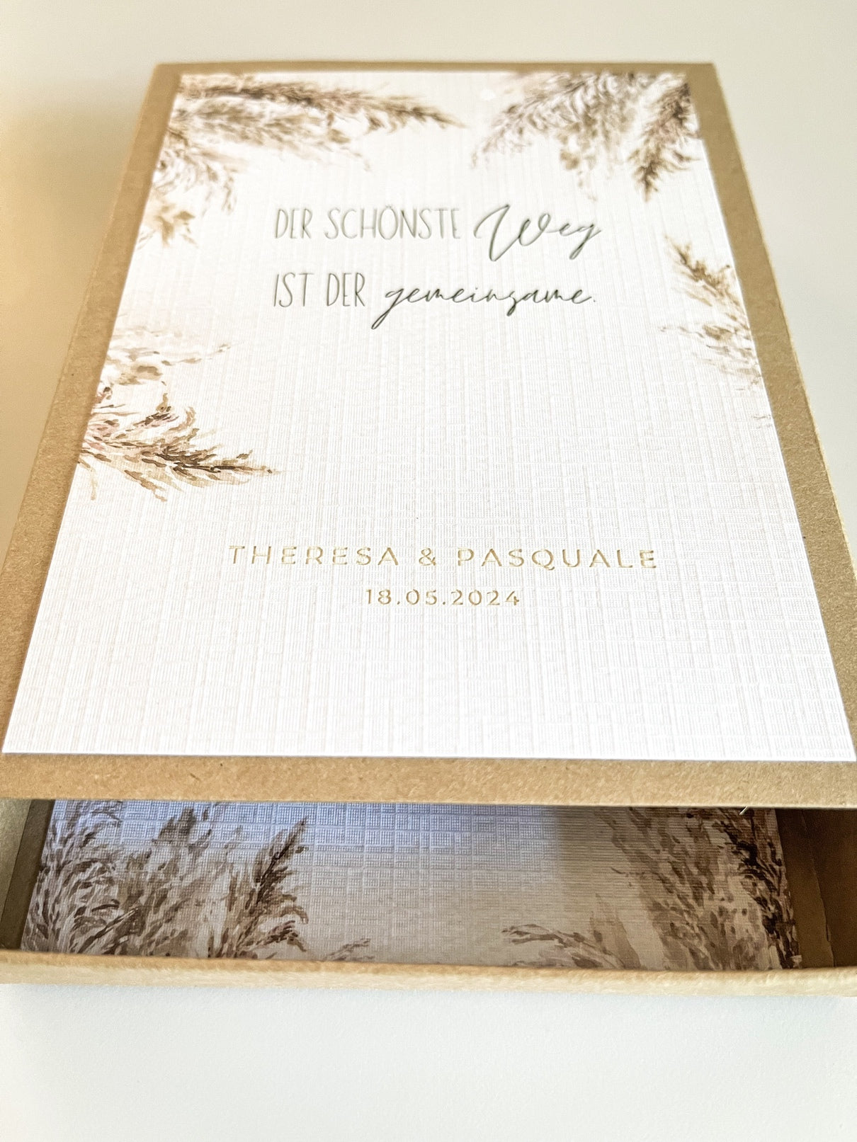 Personalisiertes Geldgeschenk zur Hochzeit | Pampasgras-Motiv