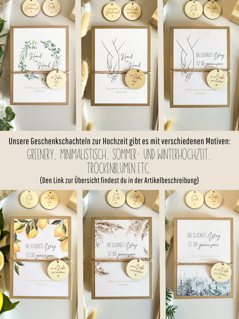 Personalisiertes Geldgeschenk zur Hochzeit | Pampasgras-Motiv