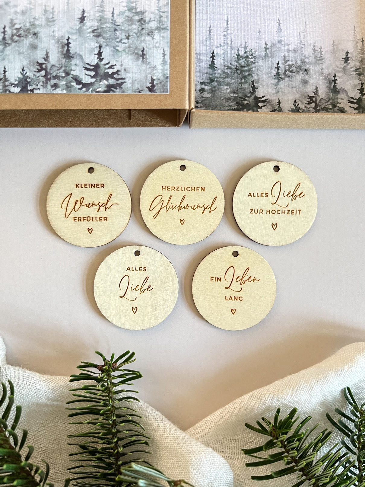 Personalisiertes Geldgeschenk zur Hochzeit | Tannen-Motiv