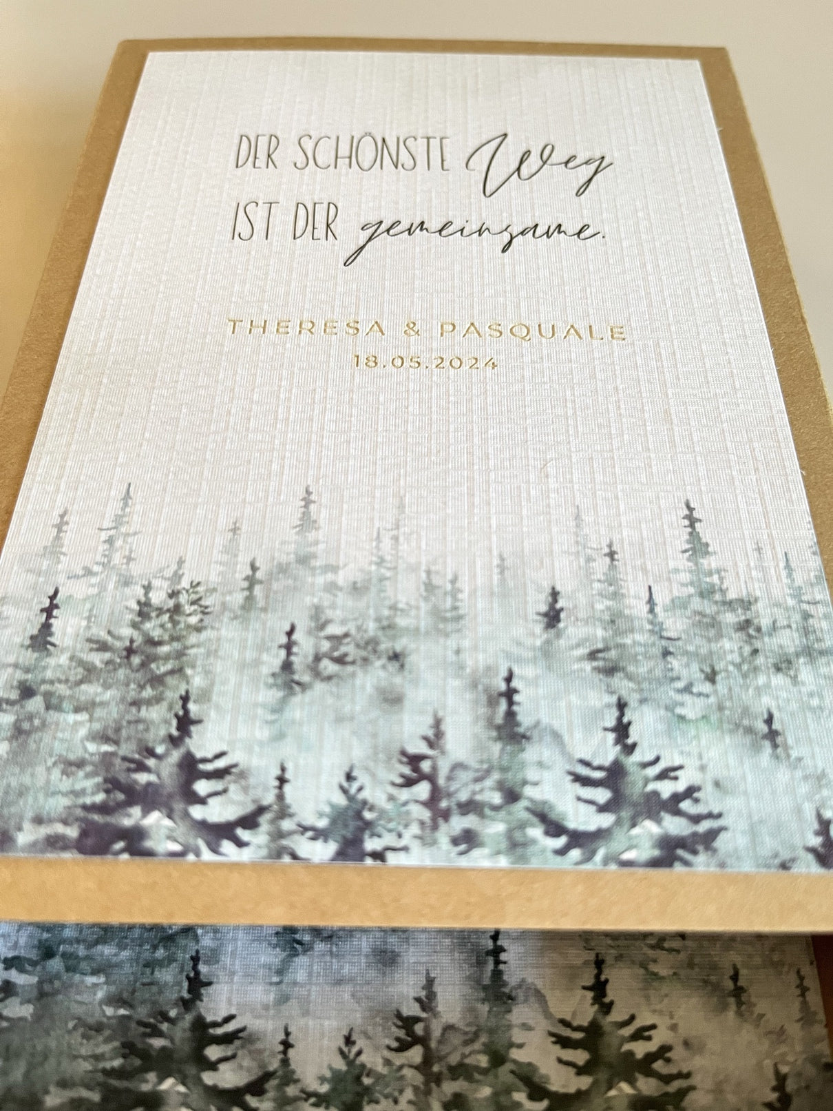 Personalisiertes Geldgeschenk zur Hochzeit | Tannen-Motiv