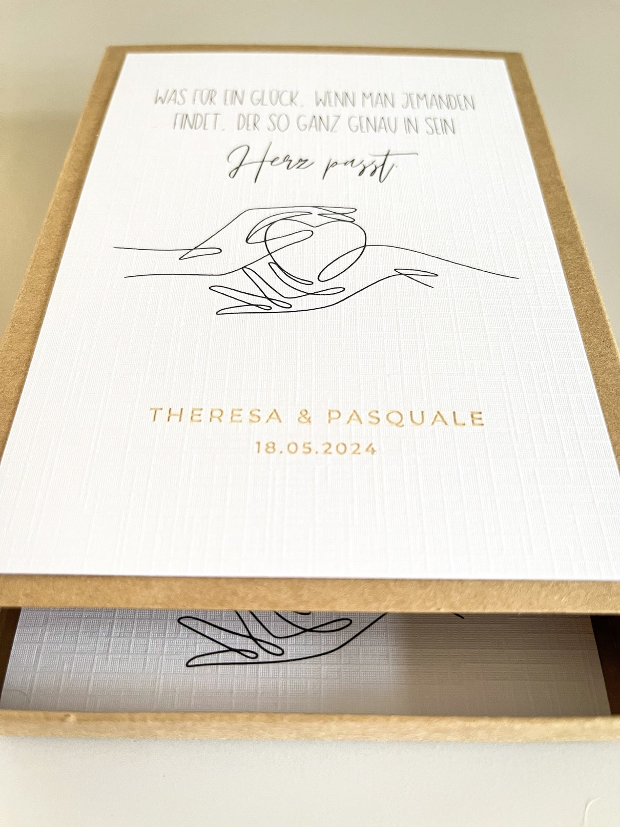 Personalisiertes Geldgeschenk zur Hochzeit | Minimalistisch | Hände mit Herz