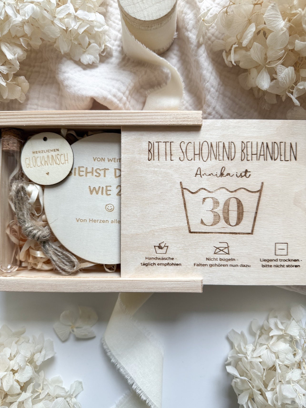 Personalisiertes Geldgeschenk zum 30. Geburtstag aus Holz