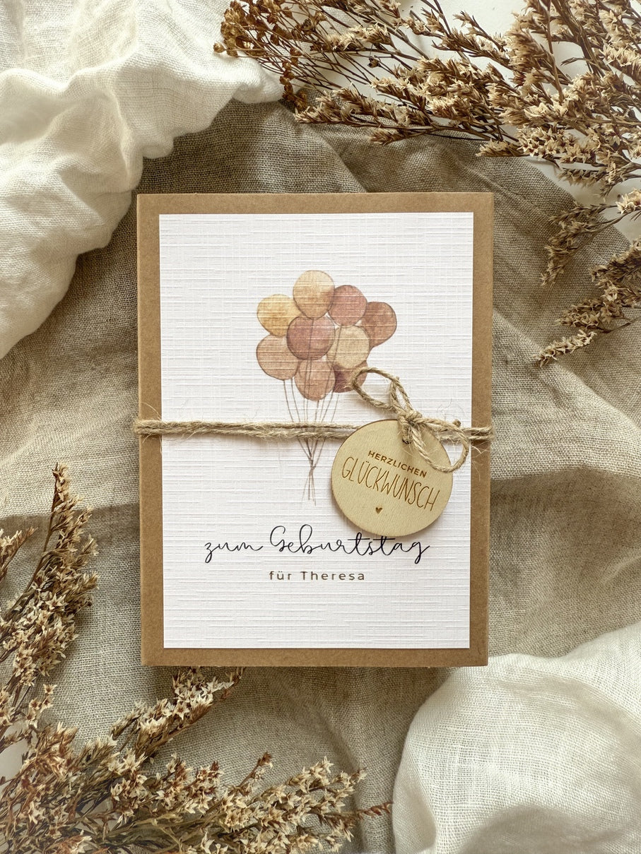 Personalisiertes Geldgeschenk zum Geburtstag | Luftballons