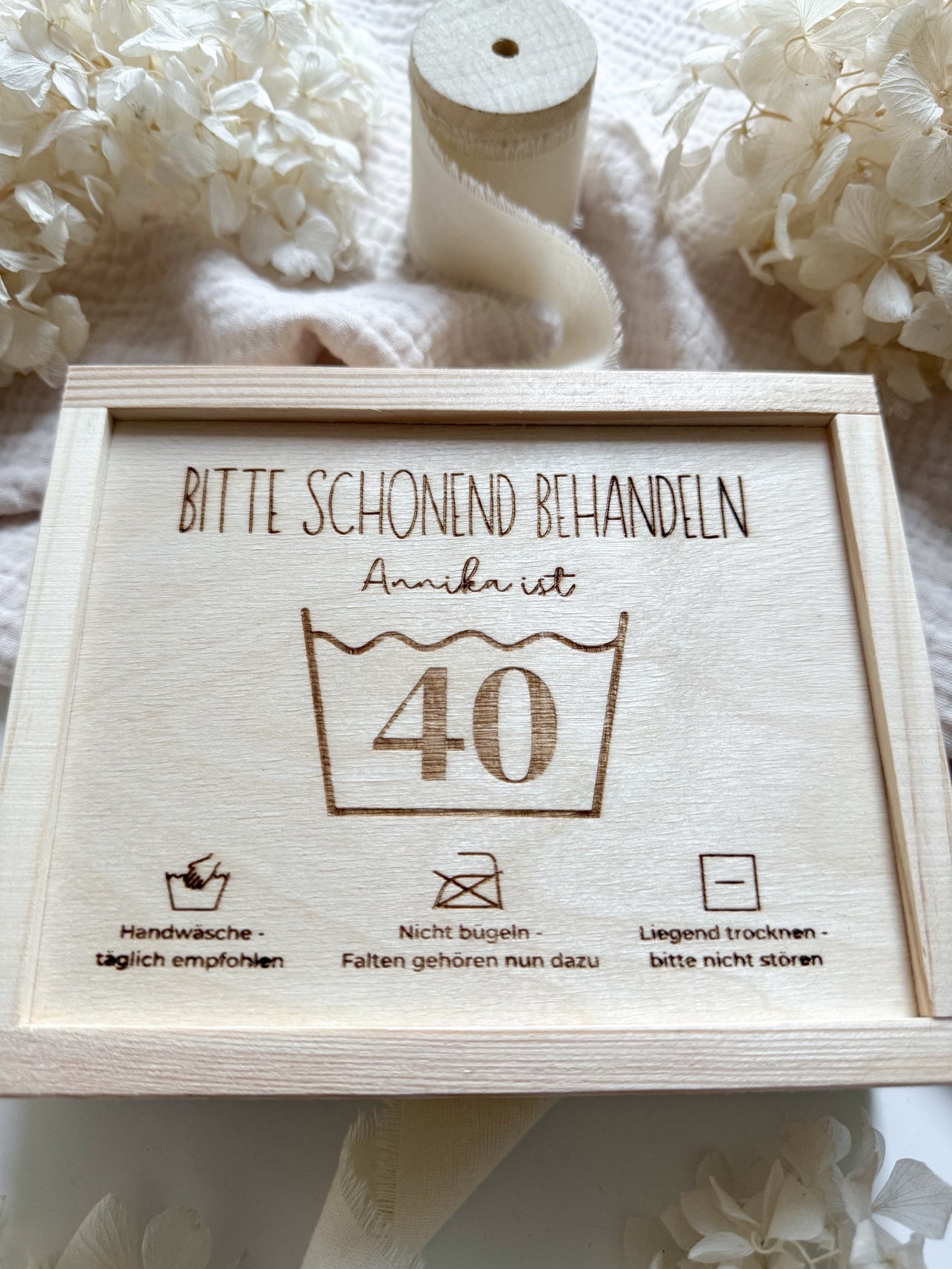 Personalisiertes Geldgeschenk zum 40. Geburtstag aus Holz