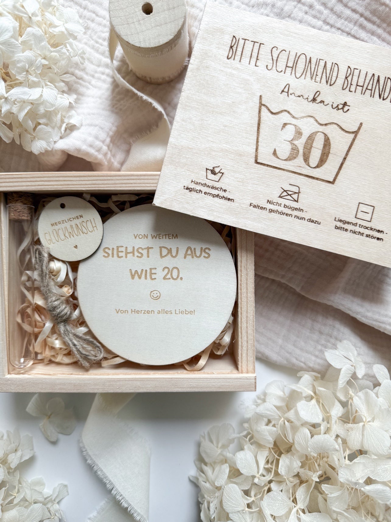 Personalisiertes Geldgeschenk zum 30. Geburtstag aus Holz