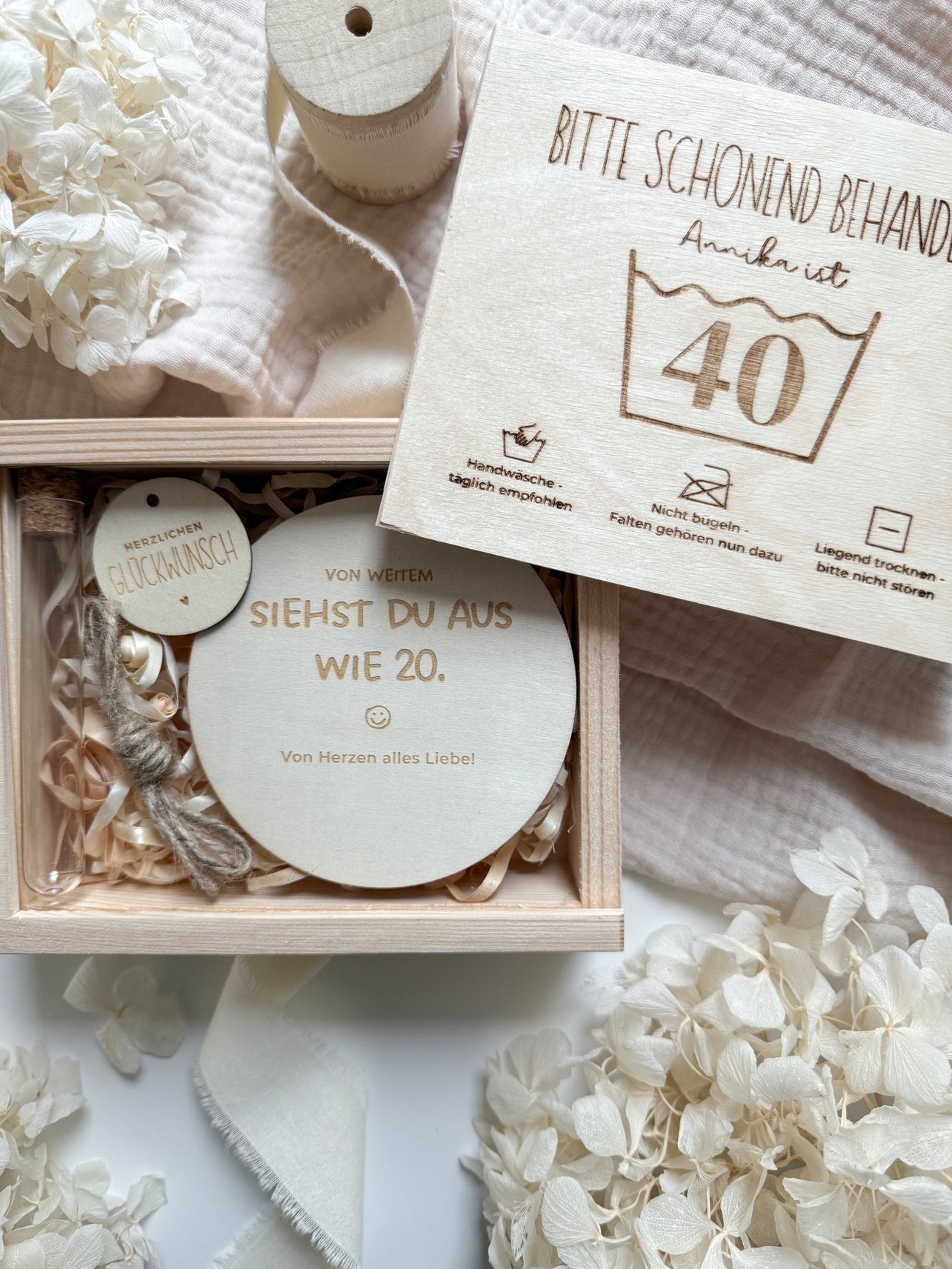 Personalisiertes Geldgeschenk zum 40. Geburtstag aus Holz