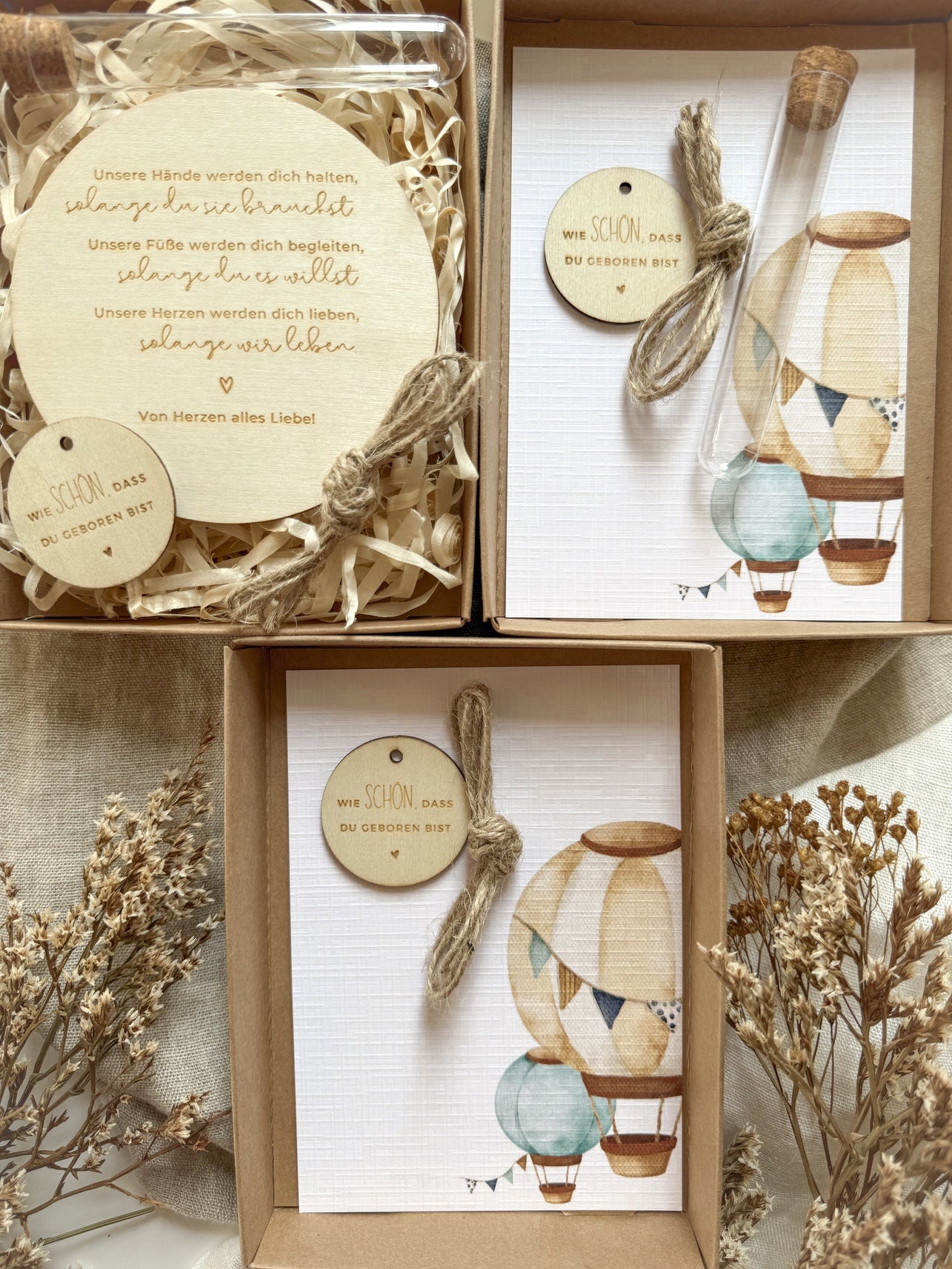 Personalisiertes Geldgeschenk zur Geburt | Heißluftballon