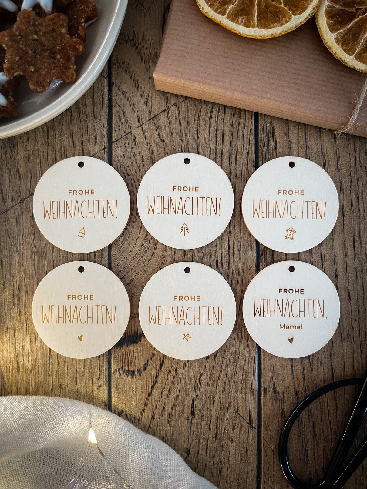 Personalisierte Geschenkanhänger für Weihnachtsgeschenke | 5er-Set