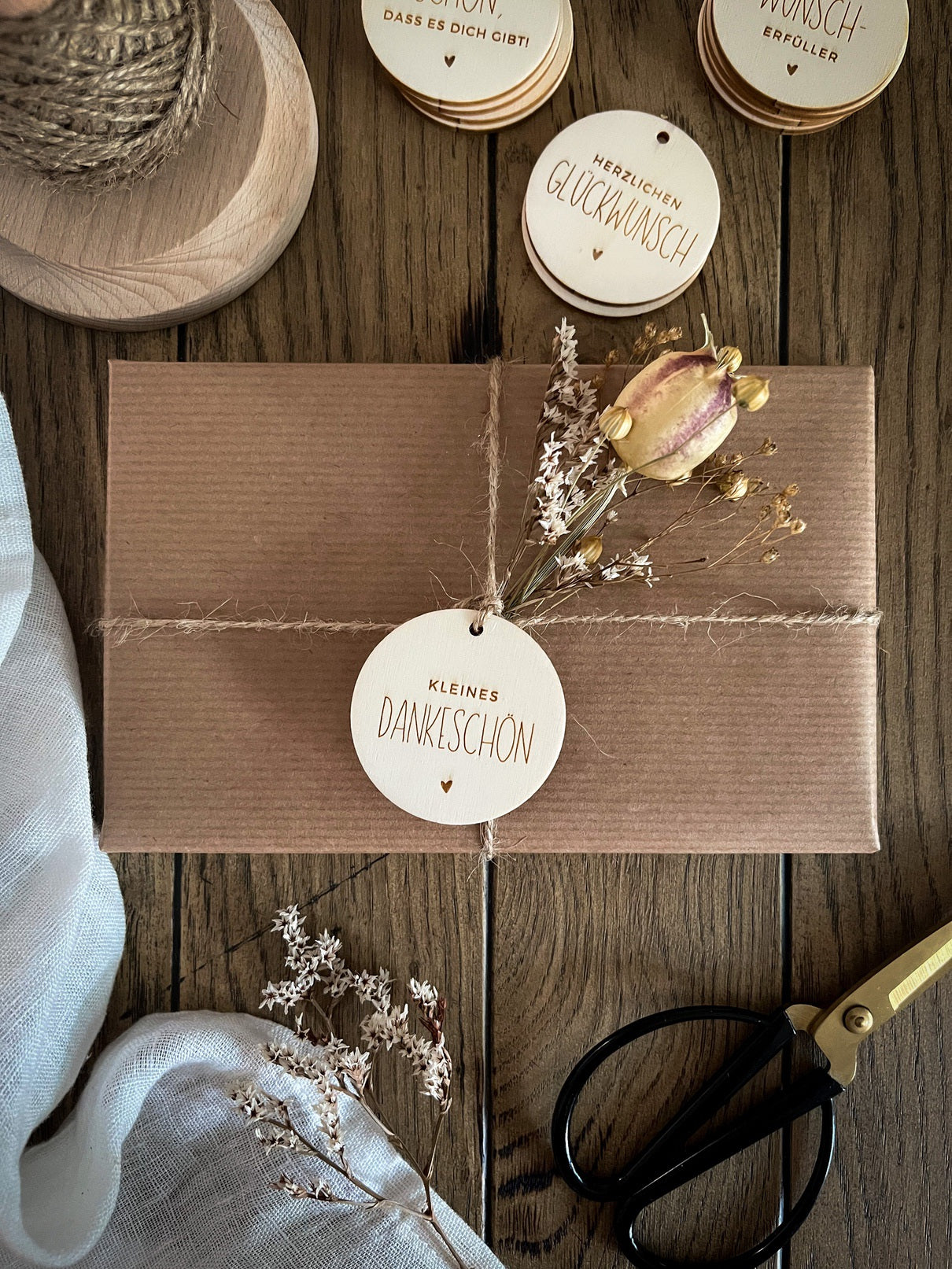 Gravierte Geschenkanhänger mit verschiedenen Motiven | 5er-Set