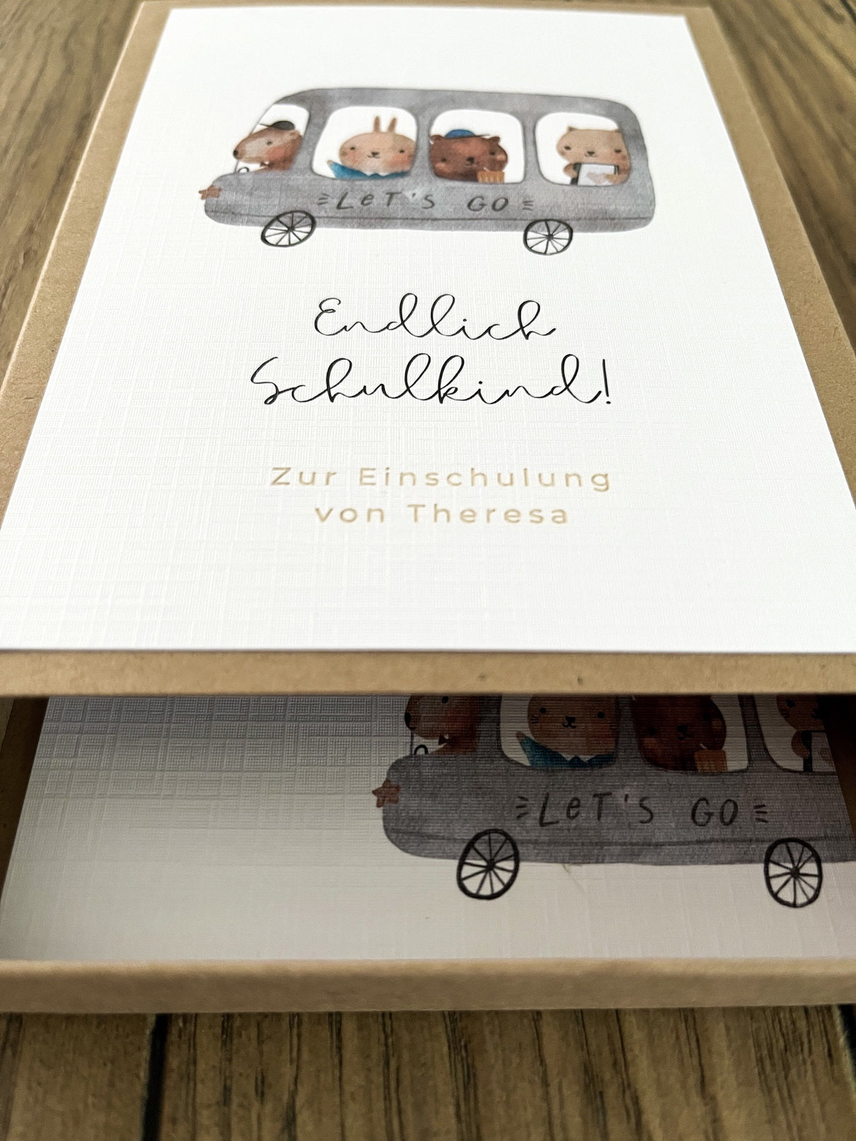 Personalisiertes Geldgeschenk zur Einschulung | Schulbus
