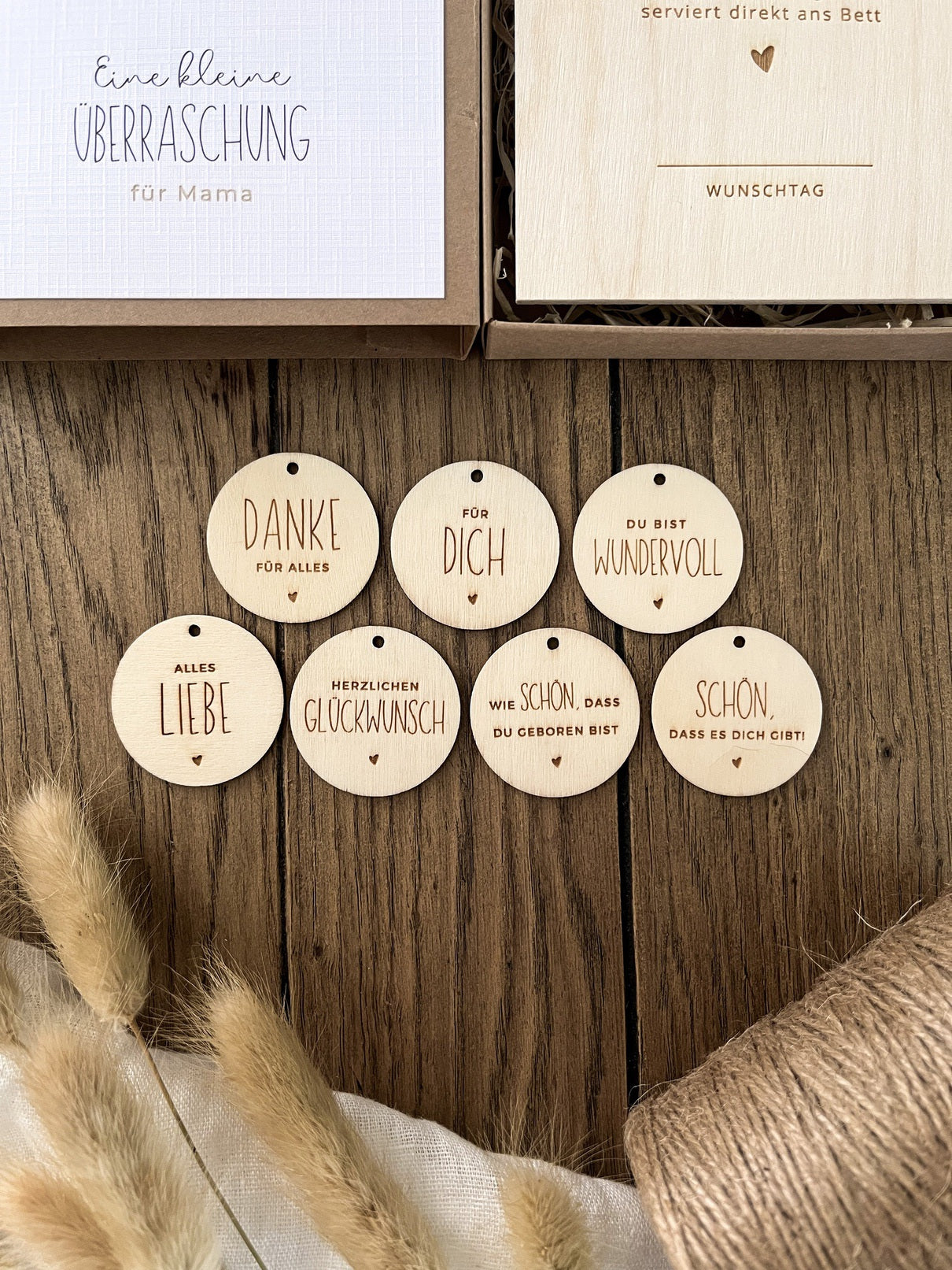 Geschenkschachtel mit Holzkarte | Gemeinsame Zeit verschenken