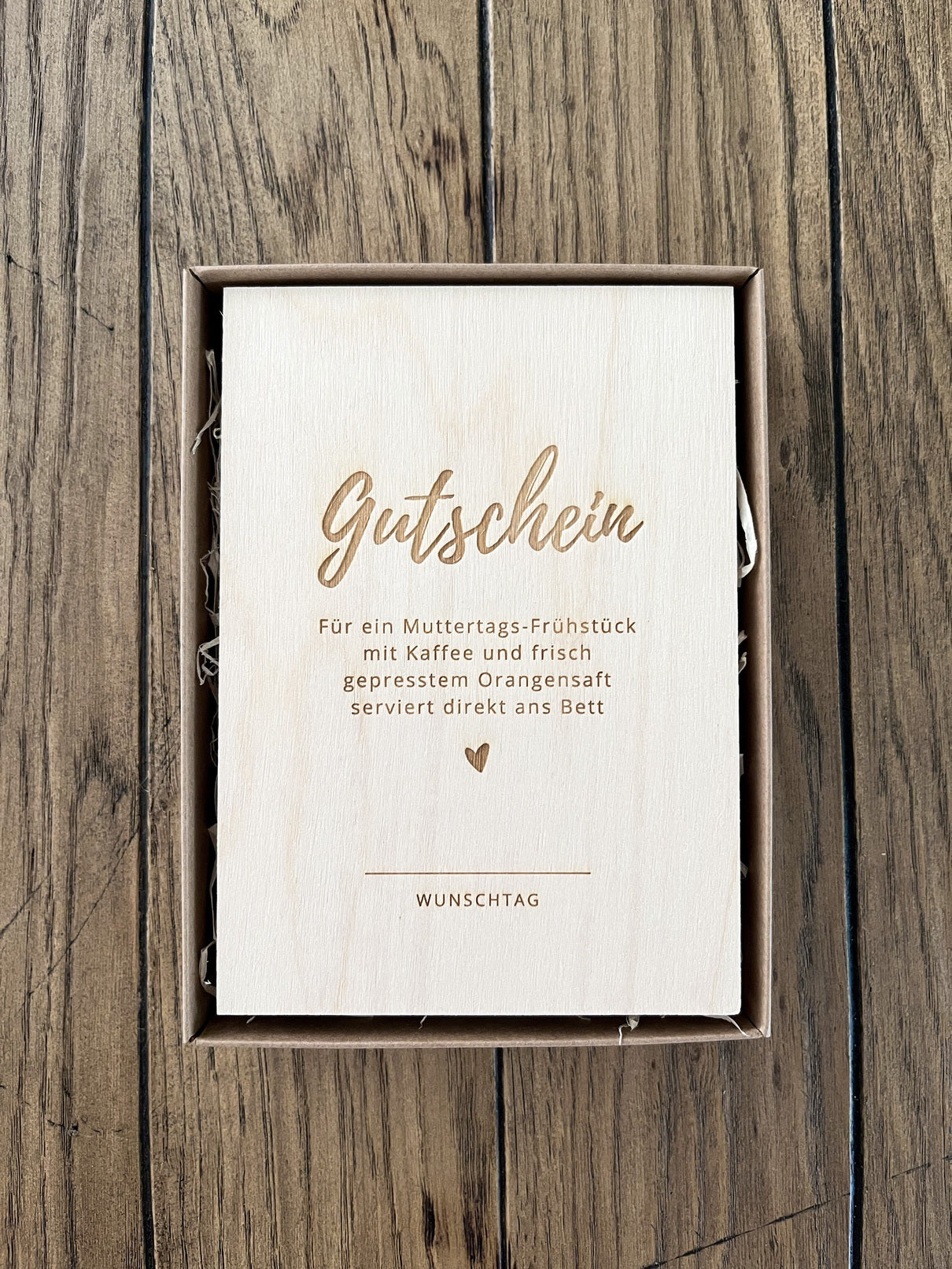 Geschenkschachtel mit Holzkarte | Gemeinsame Zeit verschenken
