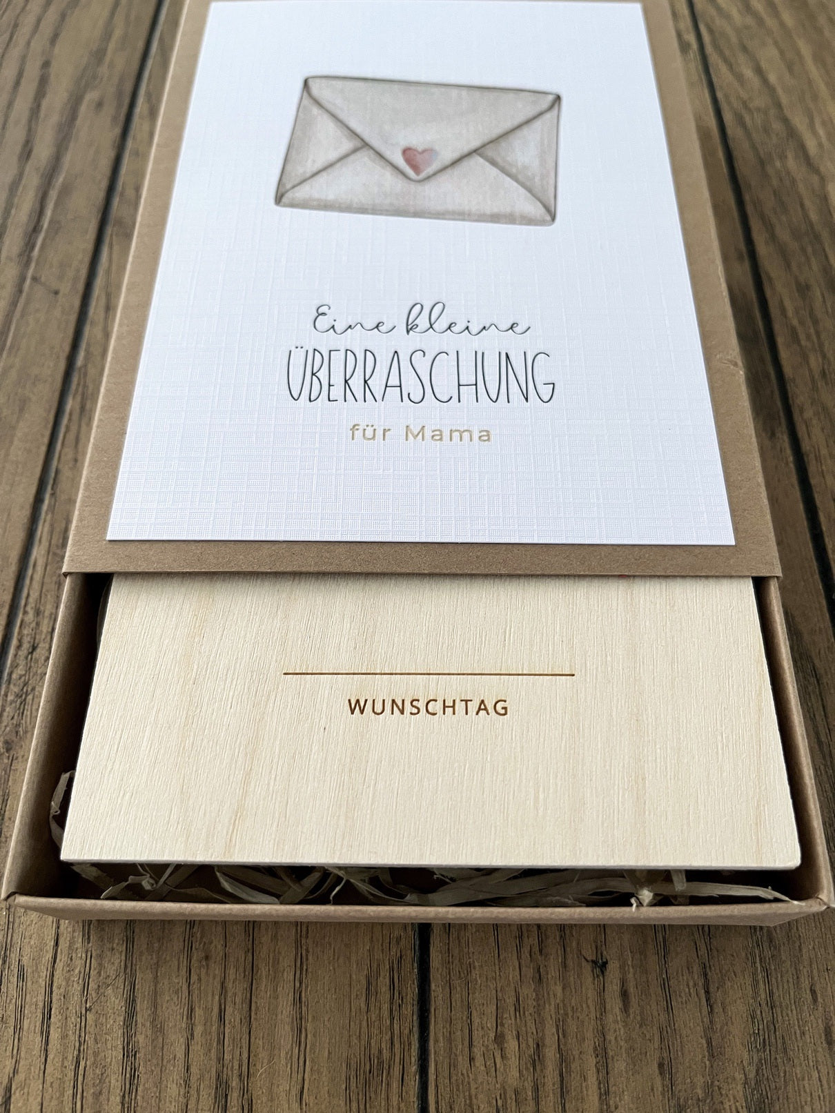 Geschenkschachtel mit Holzkarte | Gemeinsame Zeit verschenken