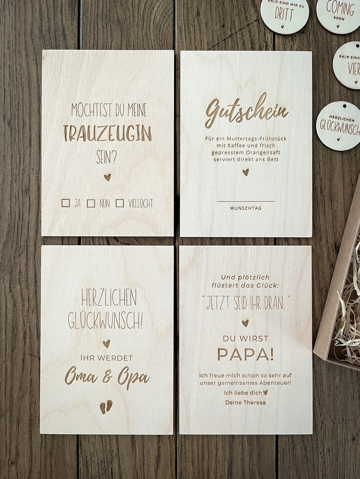 Geschenkschachtel mit Holzkarte | Gemeinsame Zeit verschenken