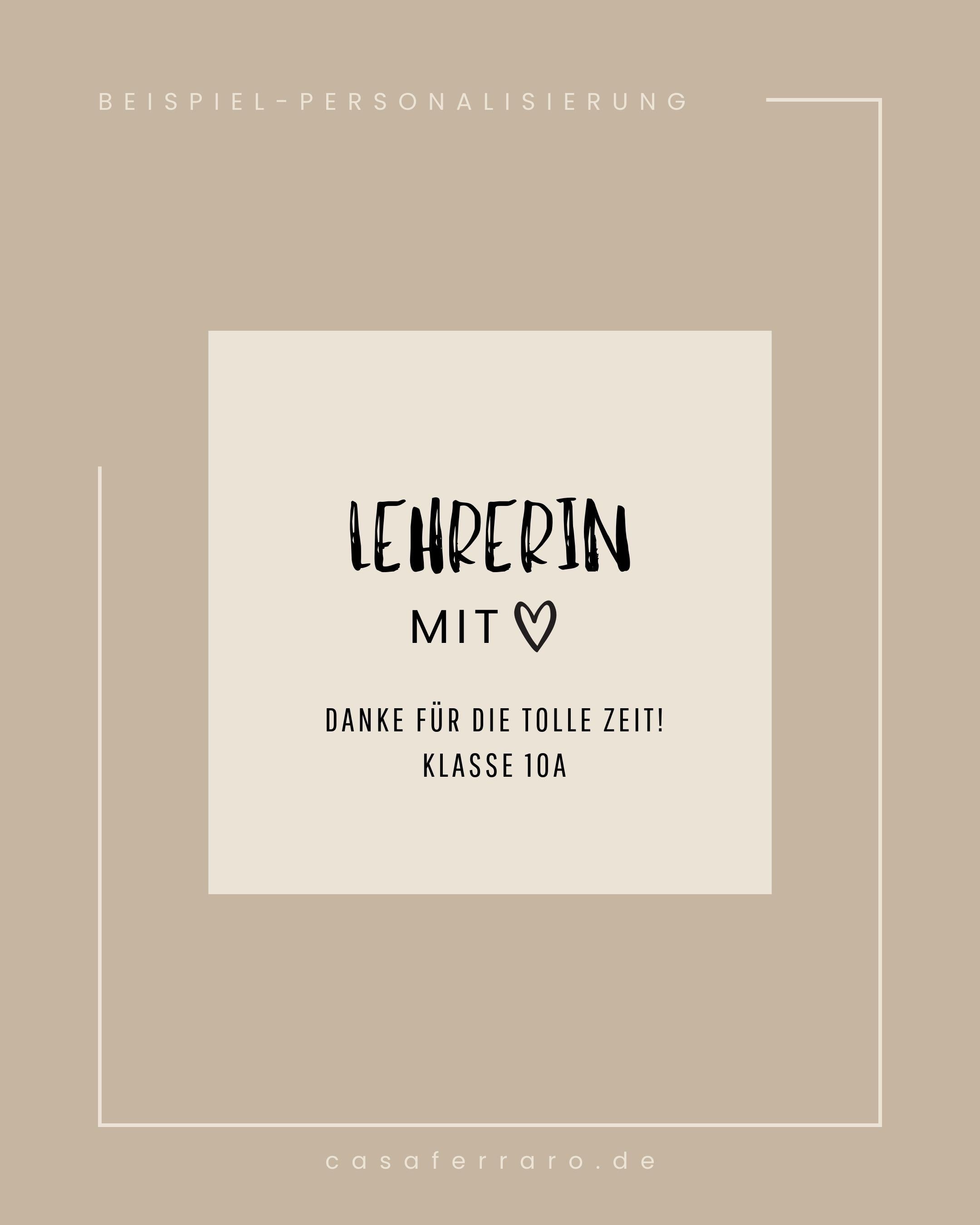 Personalisiertes Abschiedsgeschenk für Lehrer | Untersetzer Lehrer/in mit Herz