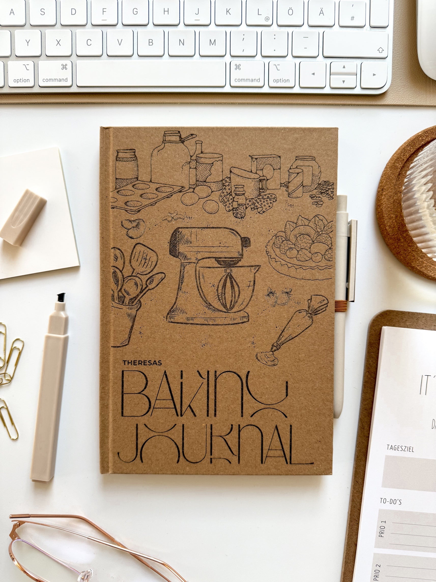 Personalisiertes Backrezept-Notizbuch (A5) | Rezeptbuch mit Gravur & Stift