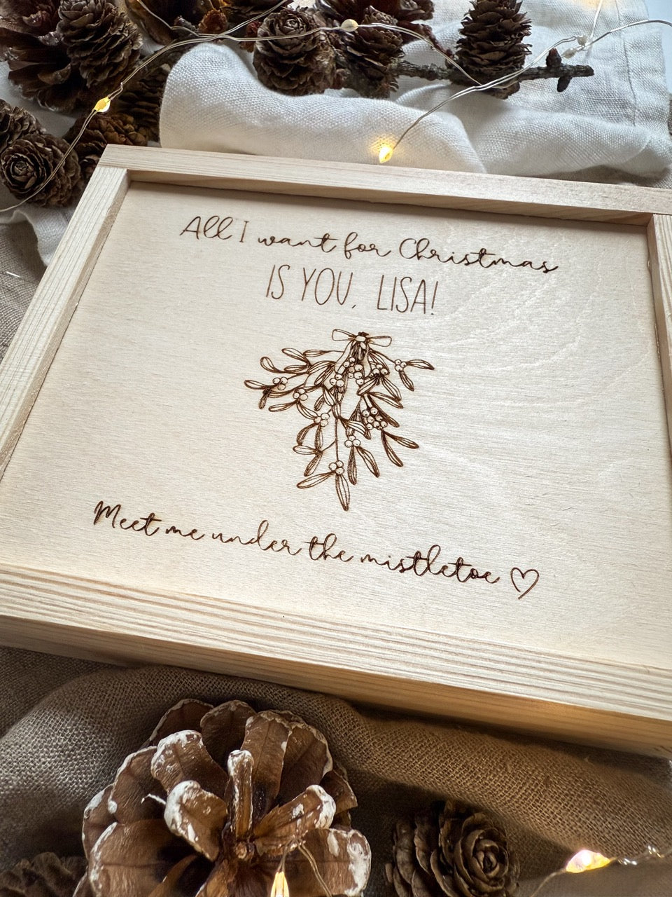 Personalisiertes Geldgeschenk zu Weihnachten aus Holz | All I want for Christmas is You
