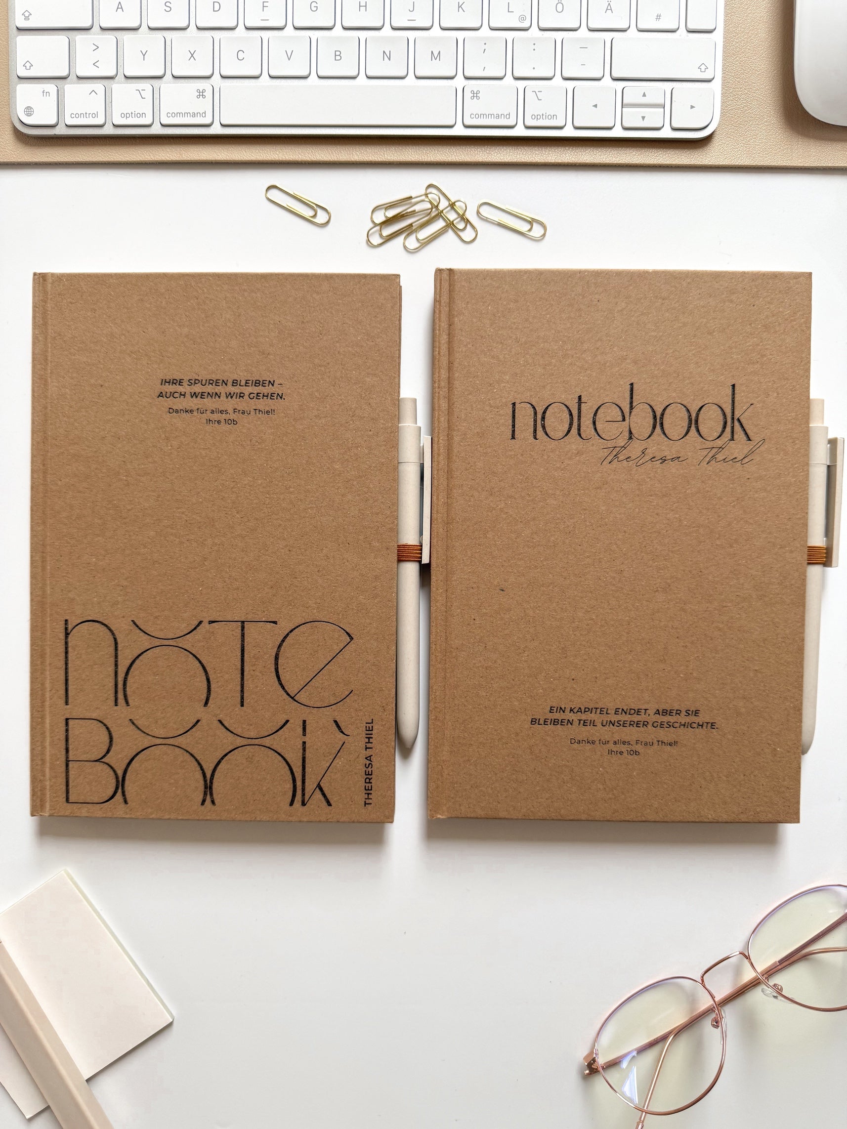 Personalisiertes Notizbuch für Lehrer zum Abschied | Notebook (A5) mit Gravur und Stift