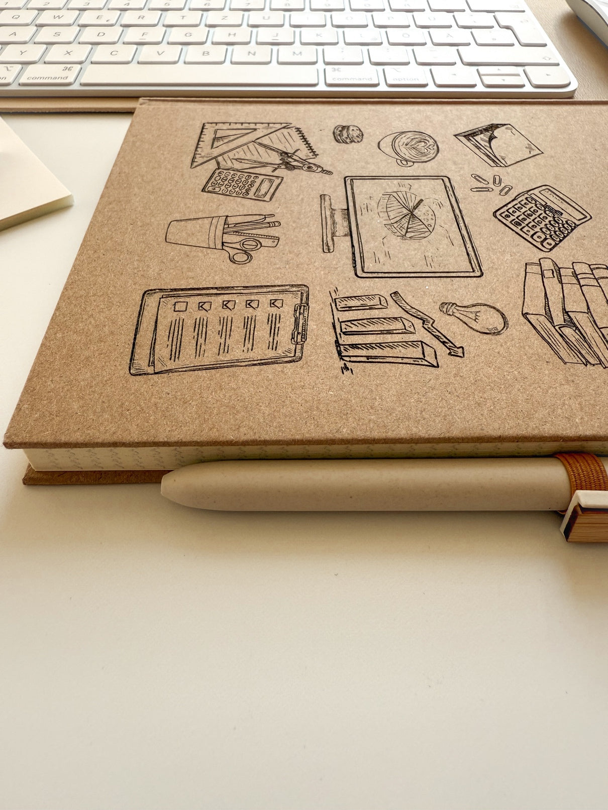 Personalisiertes Projektjournal | Notizbuch (A5) mit Gravur und Stift | Büro-Motive