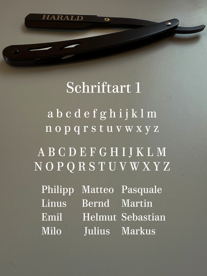 Personalisiertes Rasiermesser mit Gravur | Rasiermesser mit Namen inkl. Etui & Klingen