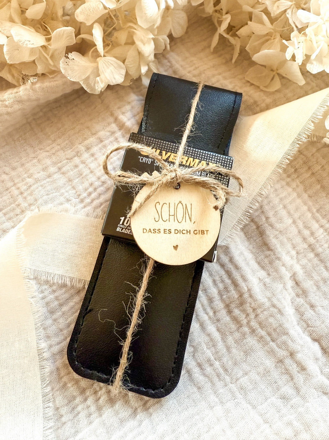 Personalisiertes Rasiermesser mit Gravur | Rasiermesser mit Namen inkl. Etui & Klingen