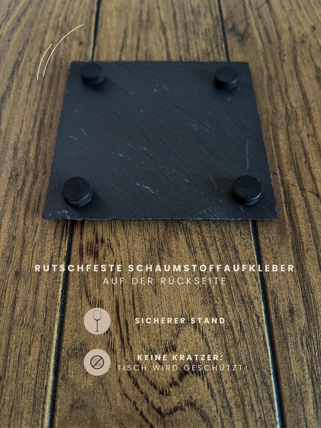 Schiefer-Untersetzer | Hunde Motive 4er-Set