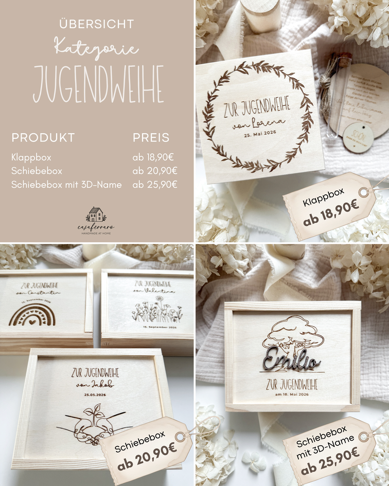 Personalisiertes Geldgeschenk aus Holz zur Jugendweihe | Blumenwiese