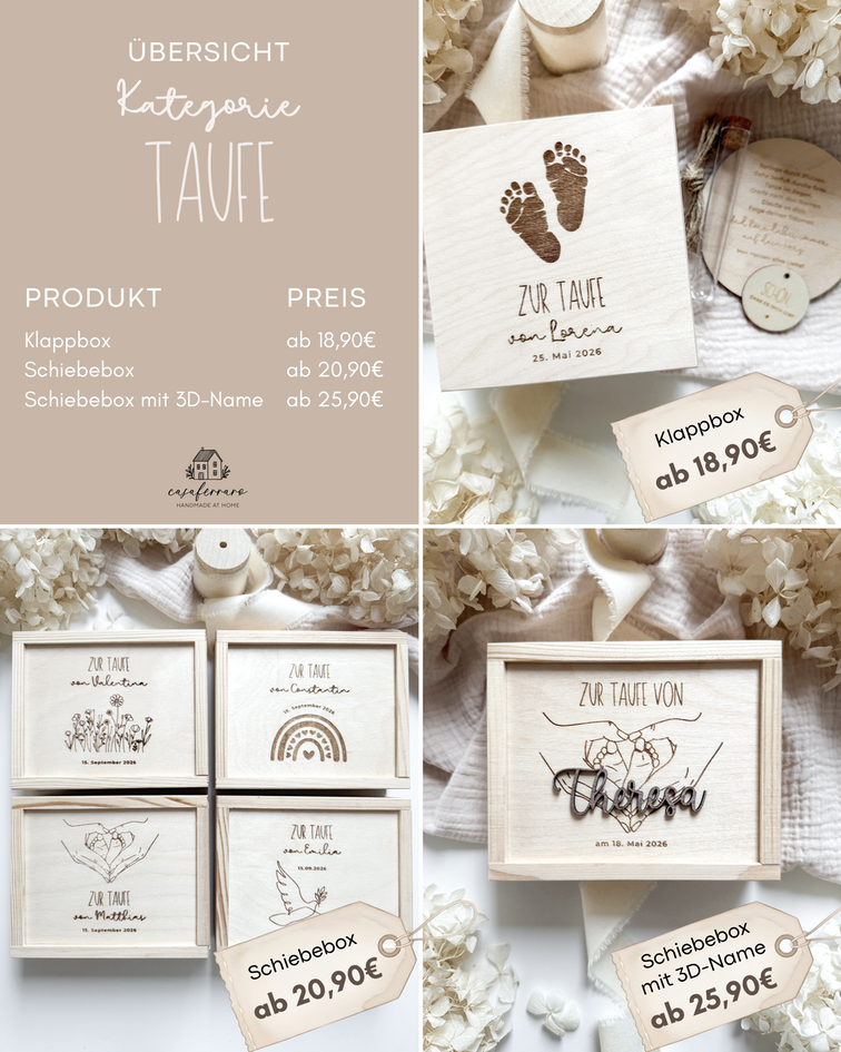 Personalisiertes Geldgeschenk aus Holz zur Taufe | Füße