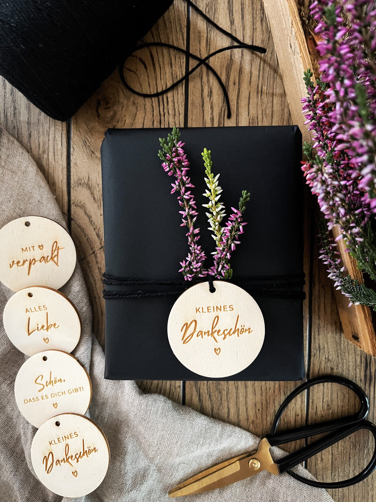 Geschenkanhänger | Holzanhänger 5er-Set mit verschiedenen Motiven