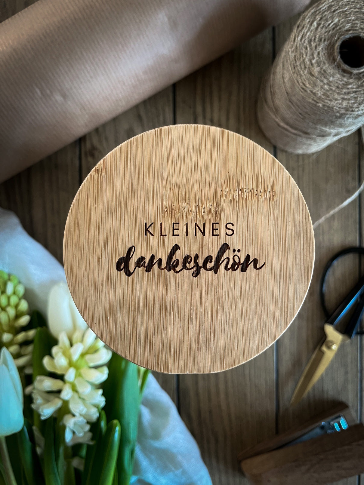 Vorratsglas mit Holzdeckel graviert | Kleines Dankeschön