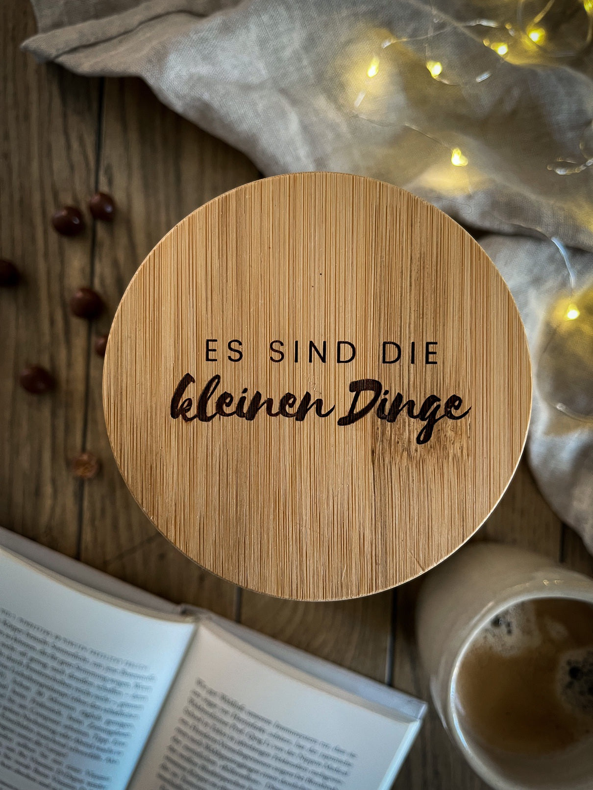 Vorratsglas mit Holzdeckel graviert | Es sind die kleinen Dinge