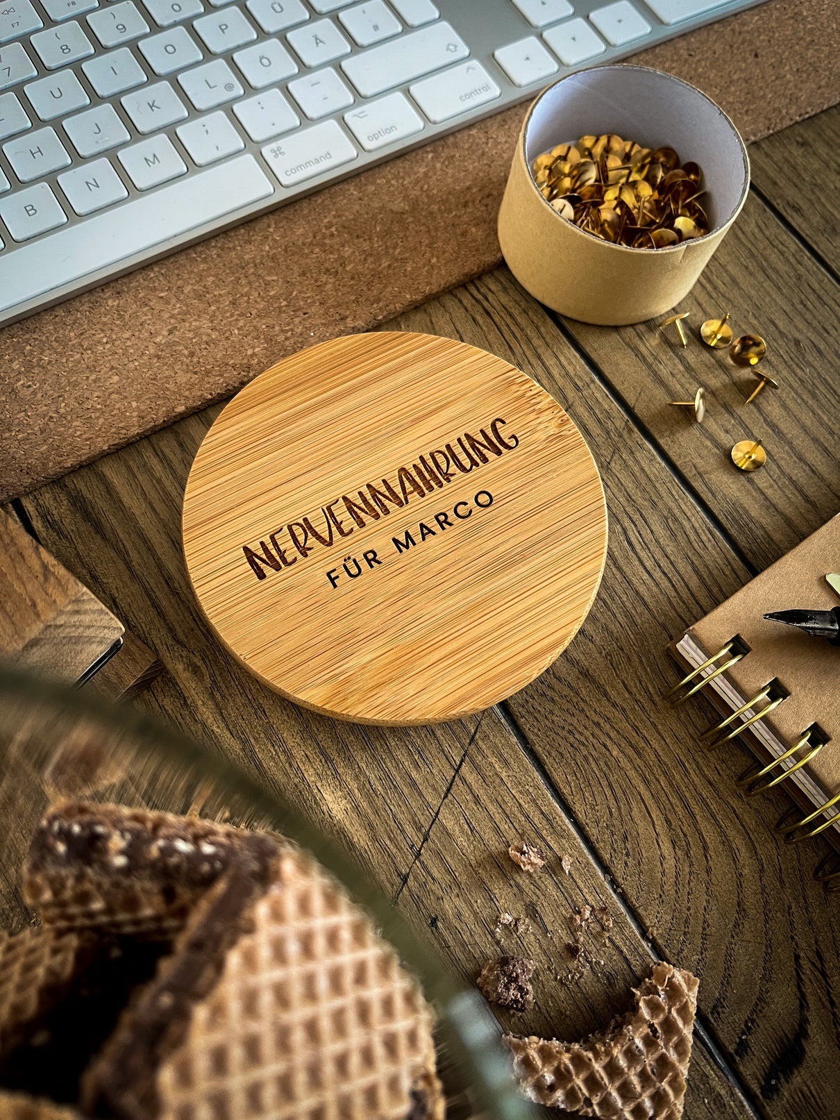 Personalisiertes Vorratsglas mit Holzdeckel graviert | Nervennahrung