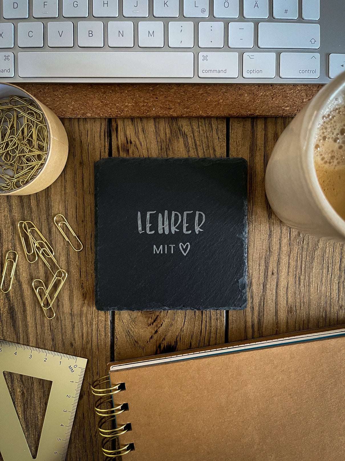 Personalisiertes Abschiedsgeschenk für Lehrer | Untersetzer Lehrer/in mit Herz